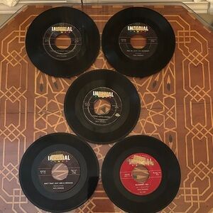 Vintage Fats Domino Vinyl Records~Set of 5